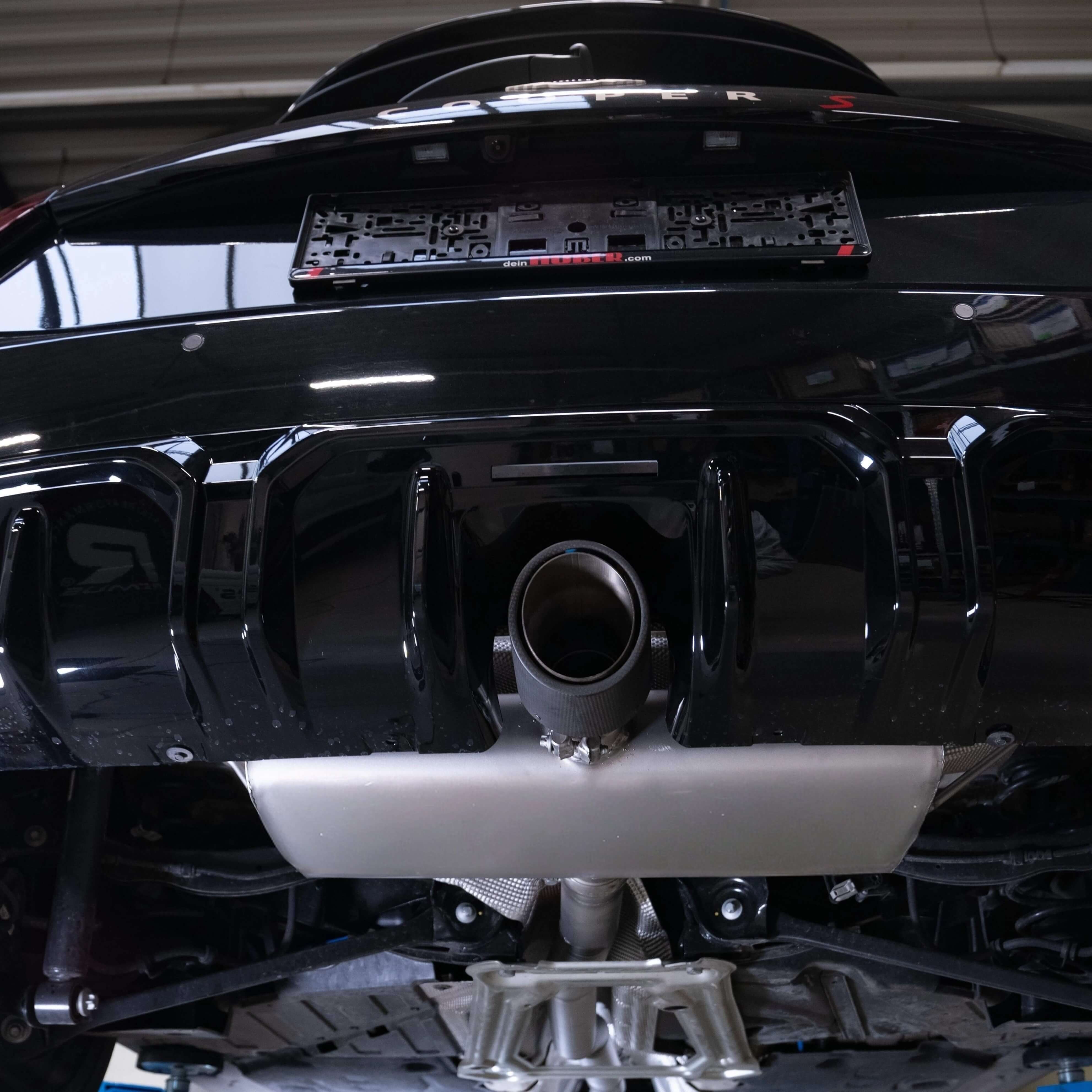 Axle-Back Remus Komplettanlage ab OPF "centered" mit Zulassung für Cooper S 70mm